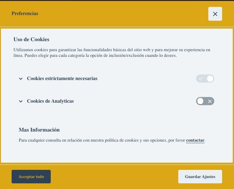 Cookie cartel Ajustes